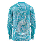 50 Years Deadly NAIDOC Week 2026 Personalised Long Sleeve Shirt Dhari Blue Indigenous Art