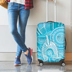50 Years Deadly NAIDOC Week 2026 Personalised Luggage Cover Dhari Blue Indigenous Art