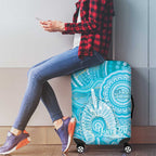 50 Years Deadly NAIDOC Week 2026 Personalised Luggage Cover Dhari Blue Indigenous Art