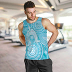 50 Years Deadly NAIDOC Week 2026 Personalised Men Tank Top Dhari Blue Indigenous Art