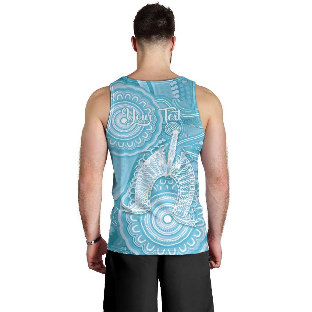50 Years Deadly NAIDOC Week 2026 Personalised Men Tank Top Dhari Blue Indigenous Art