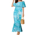 50 Years Deadly NAIDOC Week 2026 Personalised Mermaid Dress Dhari Blue Indigenous Art