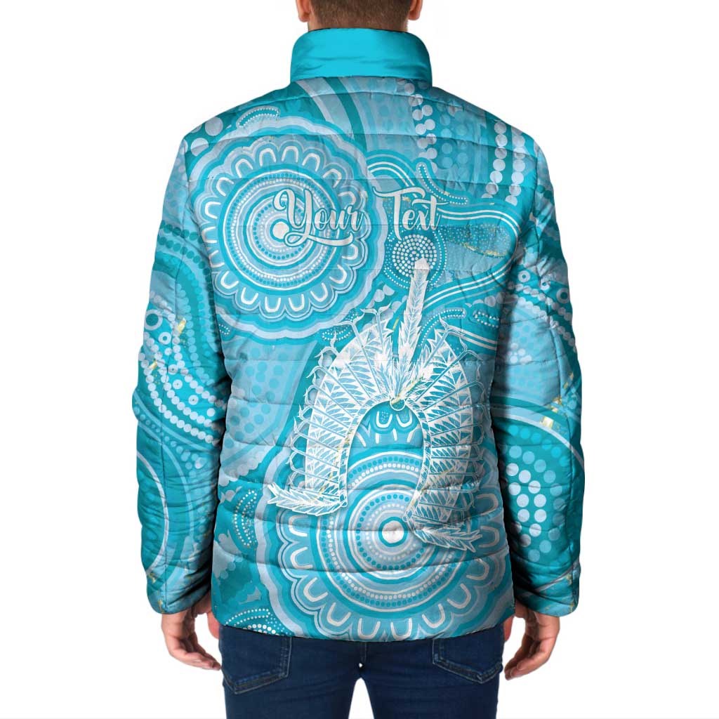 50 Years Deadly NAIDOC Week 2026 Personalised Padded Jacket Dhari Blue Indigenous Art