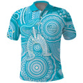 50 Years Deadly NAIDOC Week 2026 Personalised Polo Shirt Dhari Blue Indigenous Art