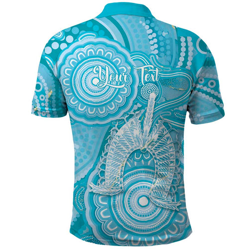 50 Years Deadly NAIDOC Week 2026 Personalised Polo Shirt Dhari Blue Indigenous Art