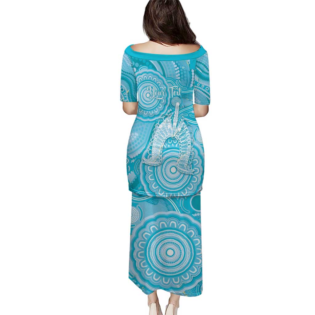50 Years Deadly NAIDOC Week 2026 Personalised Puletasi Dhari Blue Indigenous Art