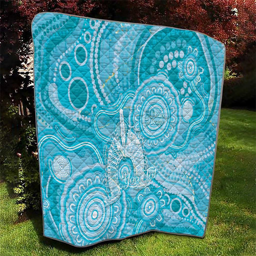50 Years Deadly NAIDOC Week 2026 Personalised Quilt Dhari Blue Indigenous Art