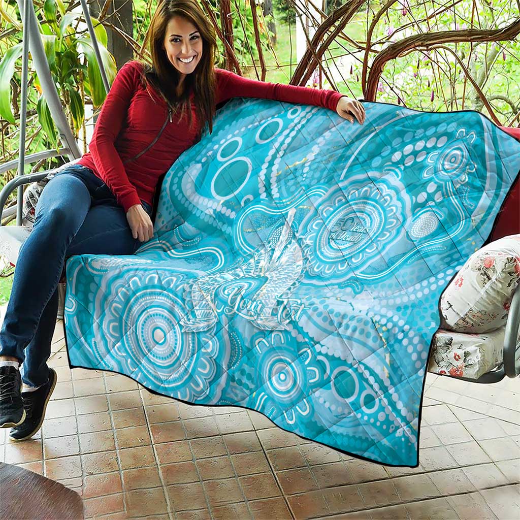50 Years Deadly NAIDOC Week 2026 Personalised Quilt Dhari Blue Indigenous Art