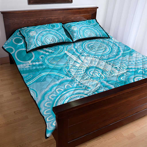 50 Years Deadly NAIDOC Week 2026 Personalised Quilt Bed Set Dhari Blue Indigenous Art