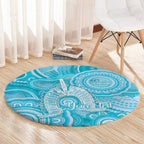 50 Years Deadly NAIDOC Week 2026 Personalised Round Carpet Dhari Blue Indigenous Art