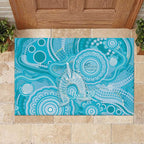 50 Years Deadly NAIDOC Week 2026 Personalised Rubber Doormat Dhari Blue Indigenous Art