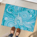 50 Years Deadly NAIDOC Week 2026 Personalised Rubber Doormat Dhari Blue Indigenous Art