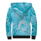 50 Years Deadly NAIDOC Week 2026 Personalised Sherpa Hoodie Dhari Blue Indigenous Art
