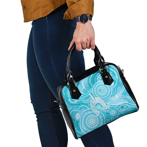 50 Years Deadly NAIDOC Week 2026 Personalised Shoulder Handbag Dhari Blue Indigenous Art