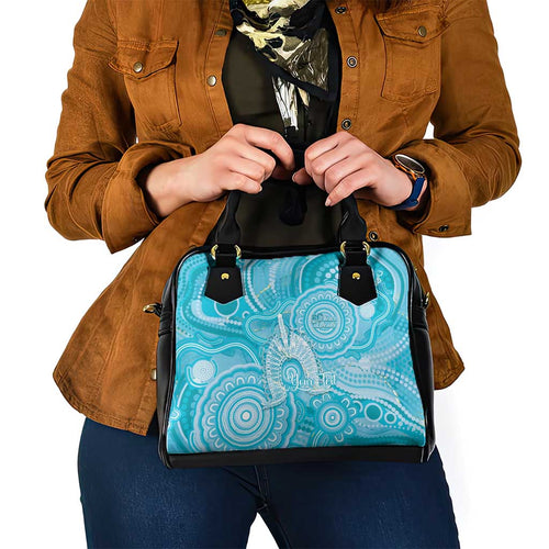 50 Years Deadly NAIDOC Week 2026 Personalised Shoulder Handbag Dhari Blue Indigenous Art