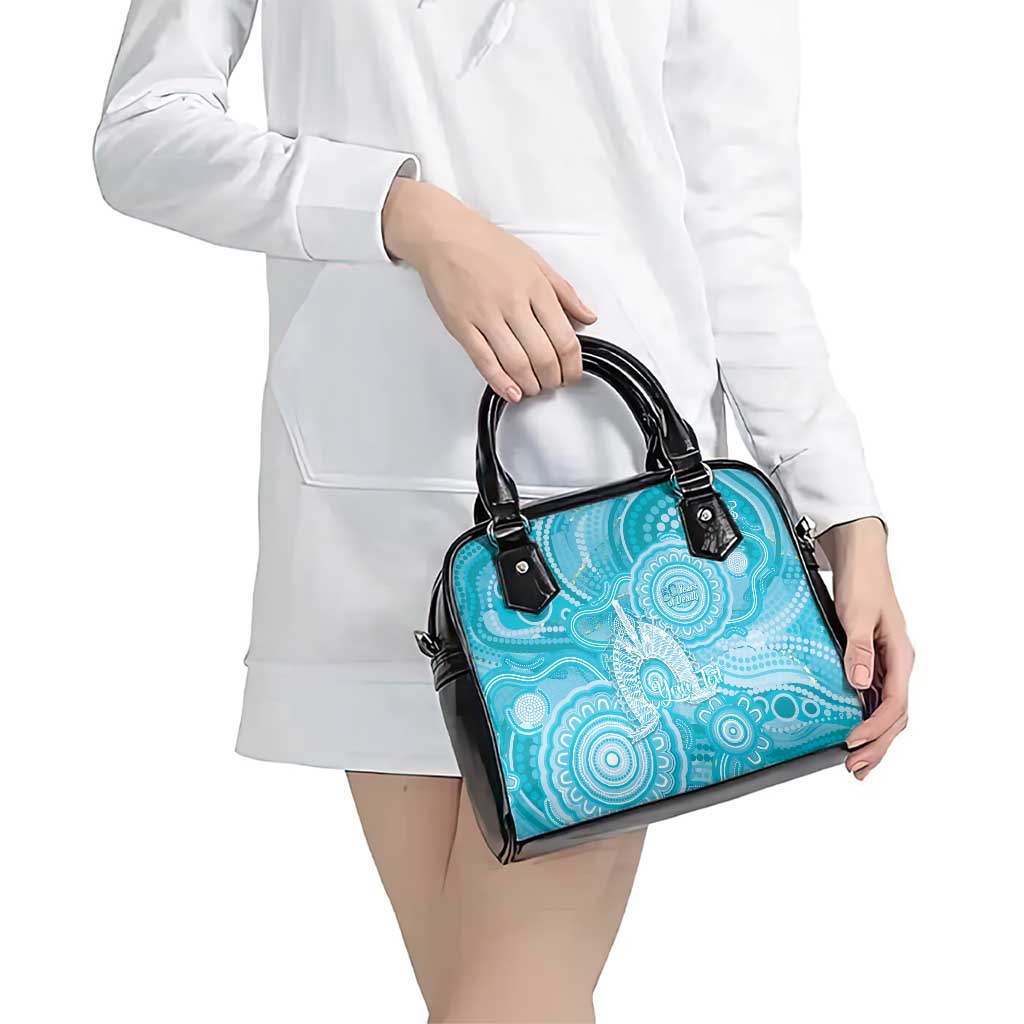 50 Years Deadly NAIDOC Week 2026 Personalised Shoulder Handbag Dhari Blue Indigenous Art