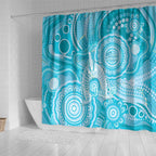 50 Years Deadly NAIDOC Week 2026 Personalised Shower Curtain Dhari Blue Indigenous Art