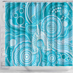 50 Years Deadly NAIDOC Week 2026 Personalised Shower Curtain Dhari Blue Indigenous Art