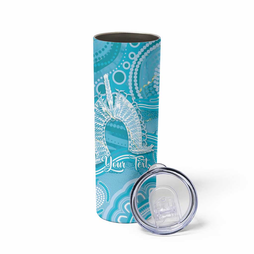 50 Years Deadly NAIDOC Week 2026 Personalised Skinny Tumbler Dhari Blue Indigenous Art