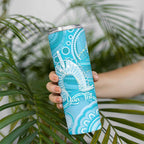 50 Years Deadly NAIDOC Week 2026 Personalised Skinny Tumbler Dhari Blue Indigenous Art