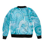 50 Years Deadly NAIDOC Week 2026 Personalised Sleeve Zip Bomber Jacket Dhari Blue Indigenous Art