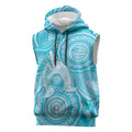 50 Years Deadly NAIDOC Week 2026 Personalised Sleeveless Hoodie Dhari Blue Indigenous Art
