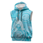 50 Years Deadly NAIDOC Week 2026 Personalised Sleeveless Hoodie Dhari Blue Indigenous Art
