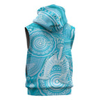 50 Years Deadly NAIDOC Week 2026 Personalised Sleeveless Hoodie Dhari Blue Indigenous Art