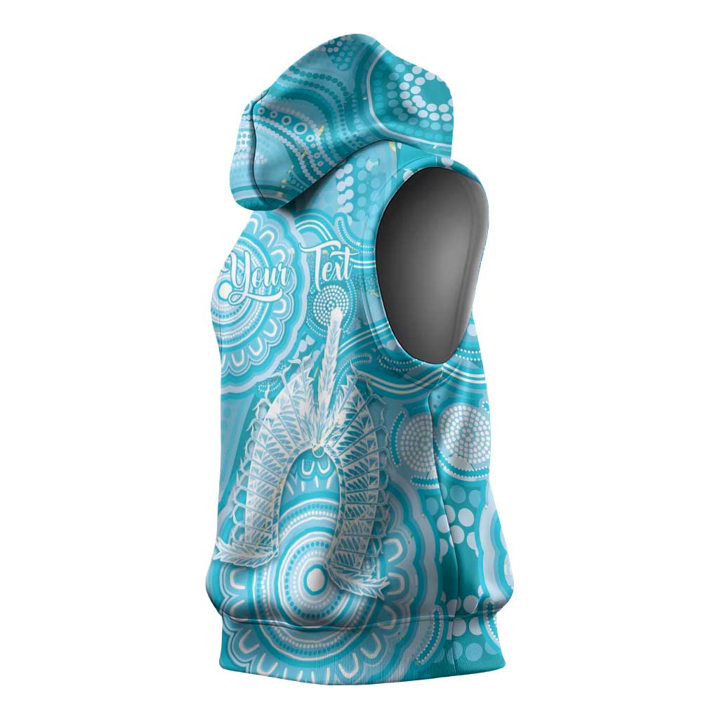 50 Years Deadly NAIDOC Week 2026 Personalised Sleeveless Hoodie Dhari Blue Indigenous Art