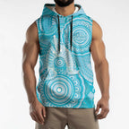 50 Years Deadly NAIDOC Week 2026 Personalised Sleeveless Hoodie Dhari Blue Indigenous Art