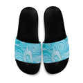 50 Years Deadly NAIDOC Week 2026 Personalised Slide Sandals Dhari Blue Indigenous Art