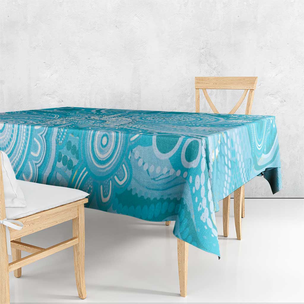 50 Years Deadly NAIDOC Week 2026 Personalised Tablecloth Dhari Blue Indigenous Art