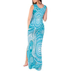 50 Years Deadly NAIDOC Week 2026 Personalised Tank Maxi Dress Dhari Blue Indigenous Art