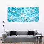 50 Years Deadly NAIDOC Week 2026 Personalised Tapestry Dhari Blue Indigenous Art