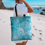 50 Years Deadly NAIDOC Week 2026 Personalised Tote Bag Dhari Blue Indigenous Art