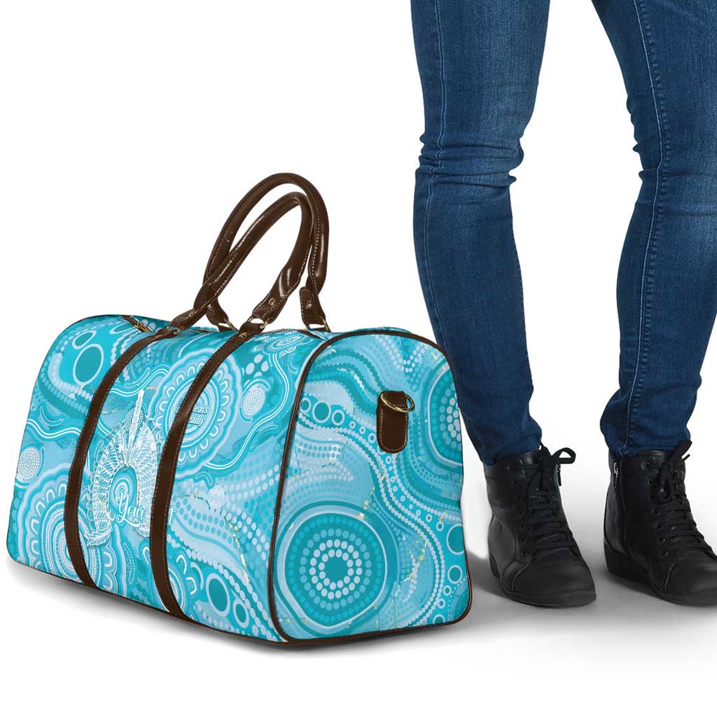 50 Years Deadly NAIDOC Week 2026 Personalised Travel Bag Dhari Blue Indigenous Art