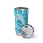 50 Years Deadly NAIDOC Week 2026 Personalised Tumbler Cup Dhari Blue Indigenous Art