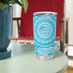 50 Years Deadly NAIDOC Week 2026 Personalised Tumbler Cup Dhari Blue Indigenous Art
