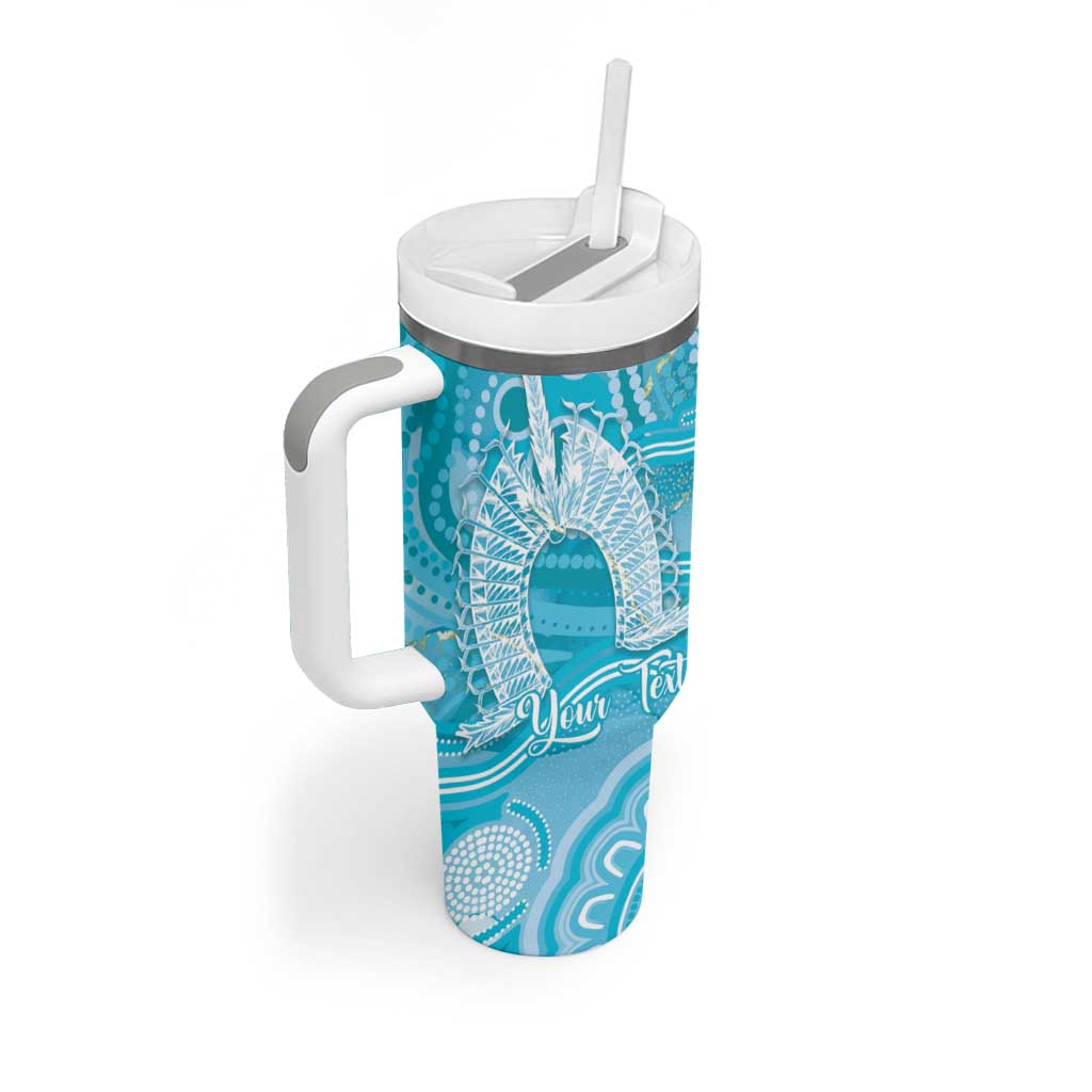 50 Years Deadly NAIDOC Week 2026 Personalised Tumbler With Handle Dhari Blue Indigenous Art