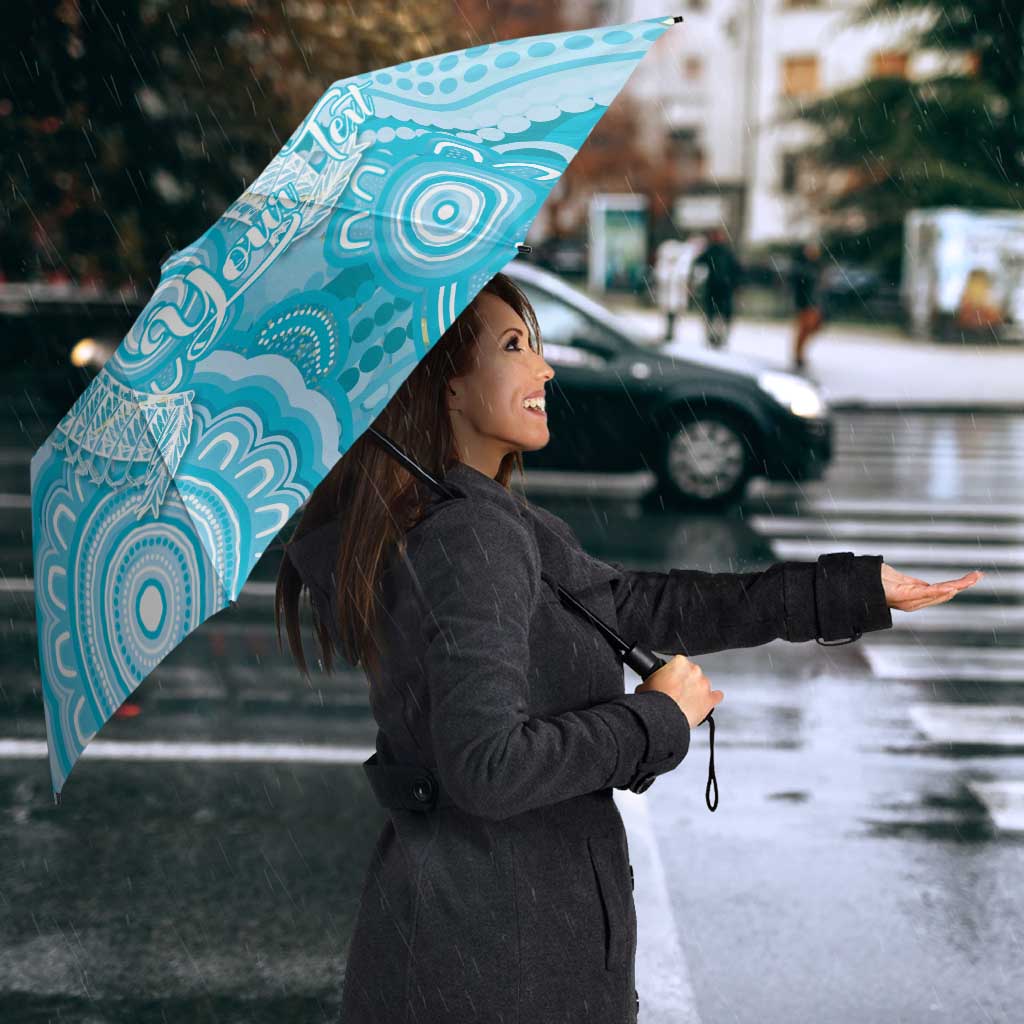 50 Years Deadly NAIDOC Week 2026 Personalised Umbrella Dhari Blue Indigenous Art
