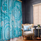 50 Years Deadly NAIDOC Week 2026 Personalised Window Curtain Dhari Blue Indigenous Art