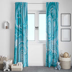 50 Years Deadly NAIDOC Week 2026 Personalised Window Curtain Dhari Blue Indigenous Art