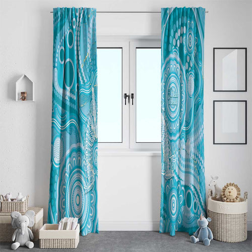 50 Years Deadly NAIDOC Week 2026 Personalised Window Curtain Dhari Blue Indigenous Art