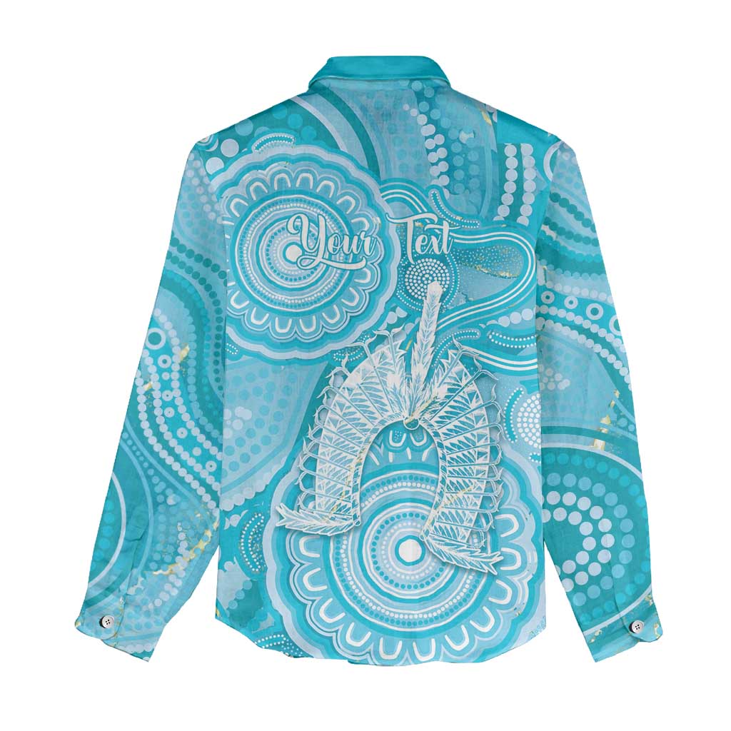 50 Years Deadly NAIDOC Week 2026 Personalised Women Casual Shirt Dhari Blue Indigenous Art