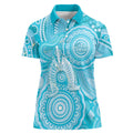 50 Years Deadly NAIDOC Week 2026 Personalised Women Polo Shirt Dhari Blue Indigenous Art