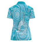 50 Years Deadly NAIDOC Week 2026 Personalised Women Polo Shirt Dhari Blue Indigenous Art