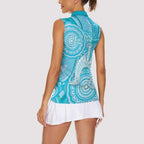 50 Years Deadly NAIDOC Week 2026 Personalised Women Sleeveless Polo Shirt Dhari Blue Indigenous Art