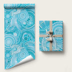 50 Years Deadly NAIDOC Week 2026 Personalised Wrapping Paper Dhari Blue Indigenous Art