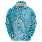 50 Years Deadly NAIDOC Week 2026 Personalised Zip Hoodie Dhari Blue Indigenous Art