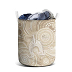 50 Years Deadly NAIDOC Week 2026 Personalised Laundry Basket Dhari Beige Indigenous Art
